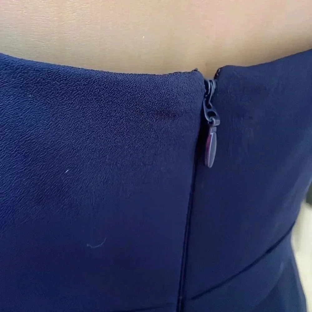 BCBG Cutout pleated peplum dress in navy blue New - Picture 10 of 13